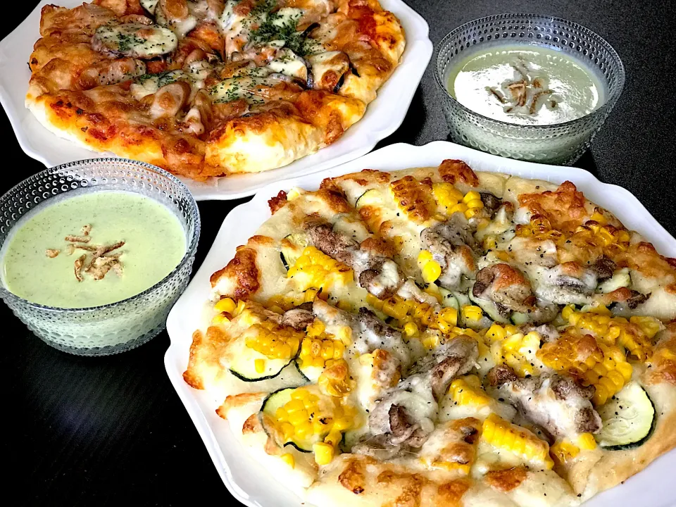 甘酒マヨネーズと夏野菜のピザ🍕|てんのすけさん