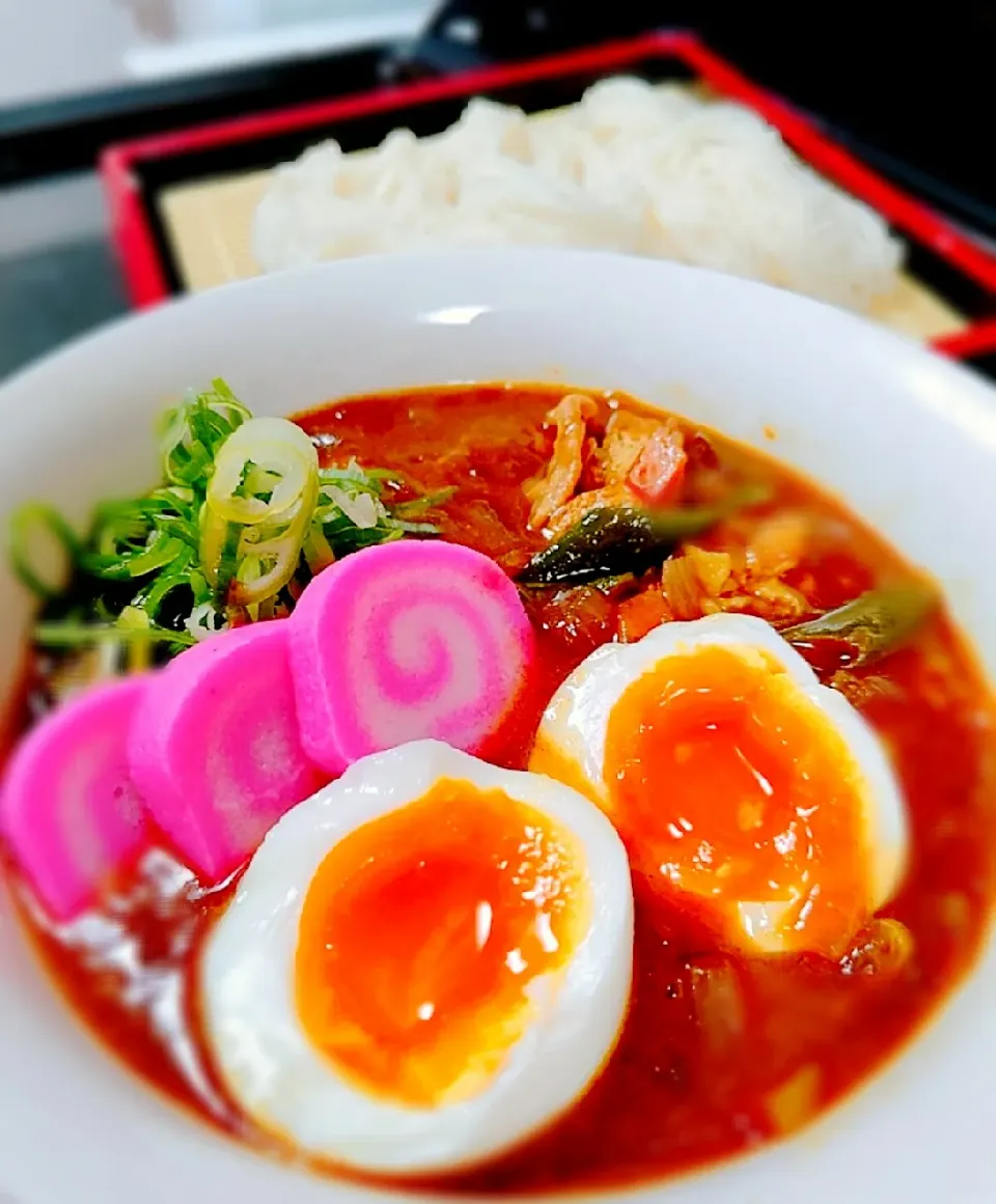 Snapdishの料理写真:カレーつけ素麺～♪♪|砂糖味屋キッチンさん