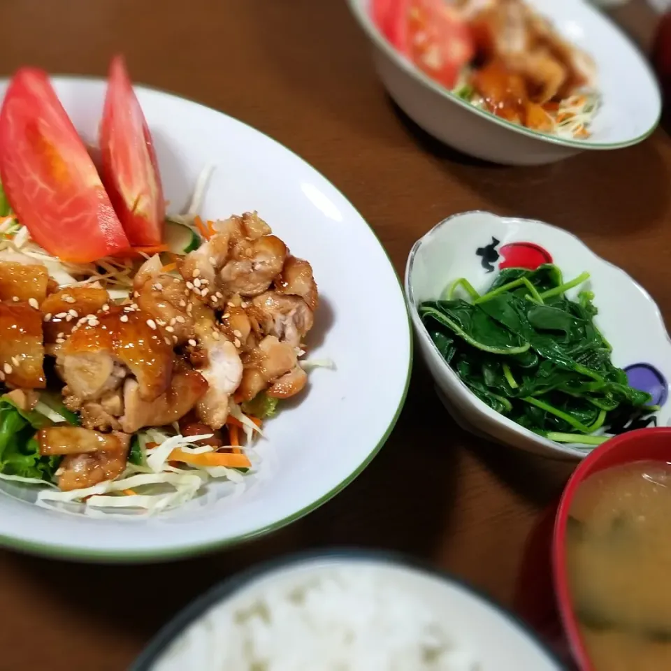 夕食◎鶏の照焼き🐔|しょちちさん