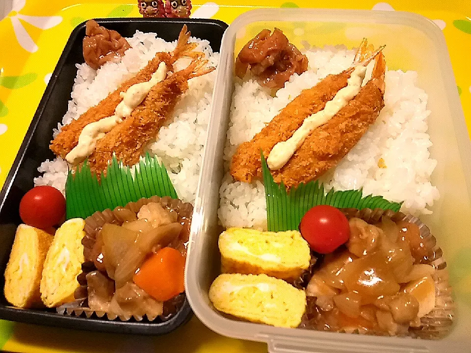 夫弁当、息子弁当|みどりさん