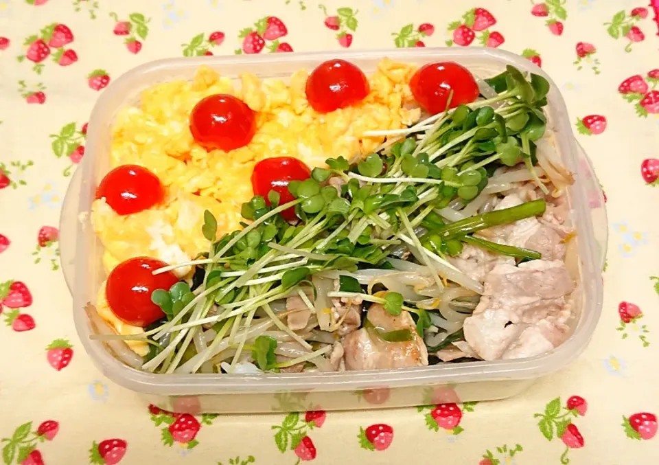 中華野菜炒め&ミニトマトオムレツのっけ弁当❤️|みちゅあしさん