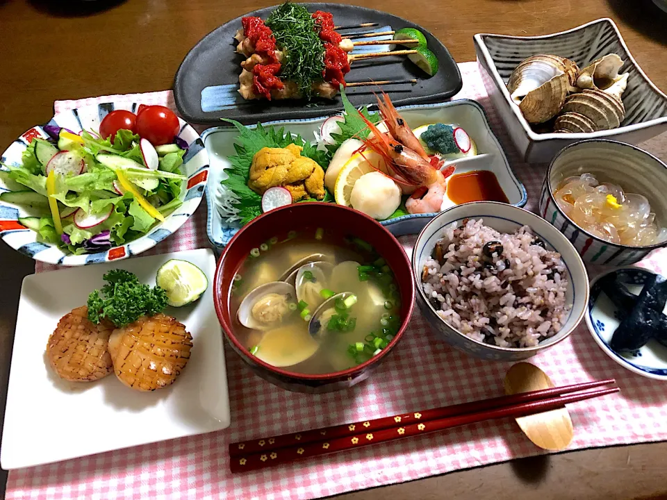 🐯ウニ、ツブ煮🐚、ホタテバター醤油🤗|🐯あんこたま🐯さん