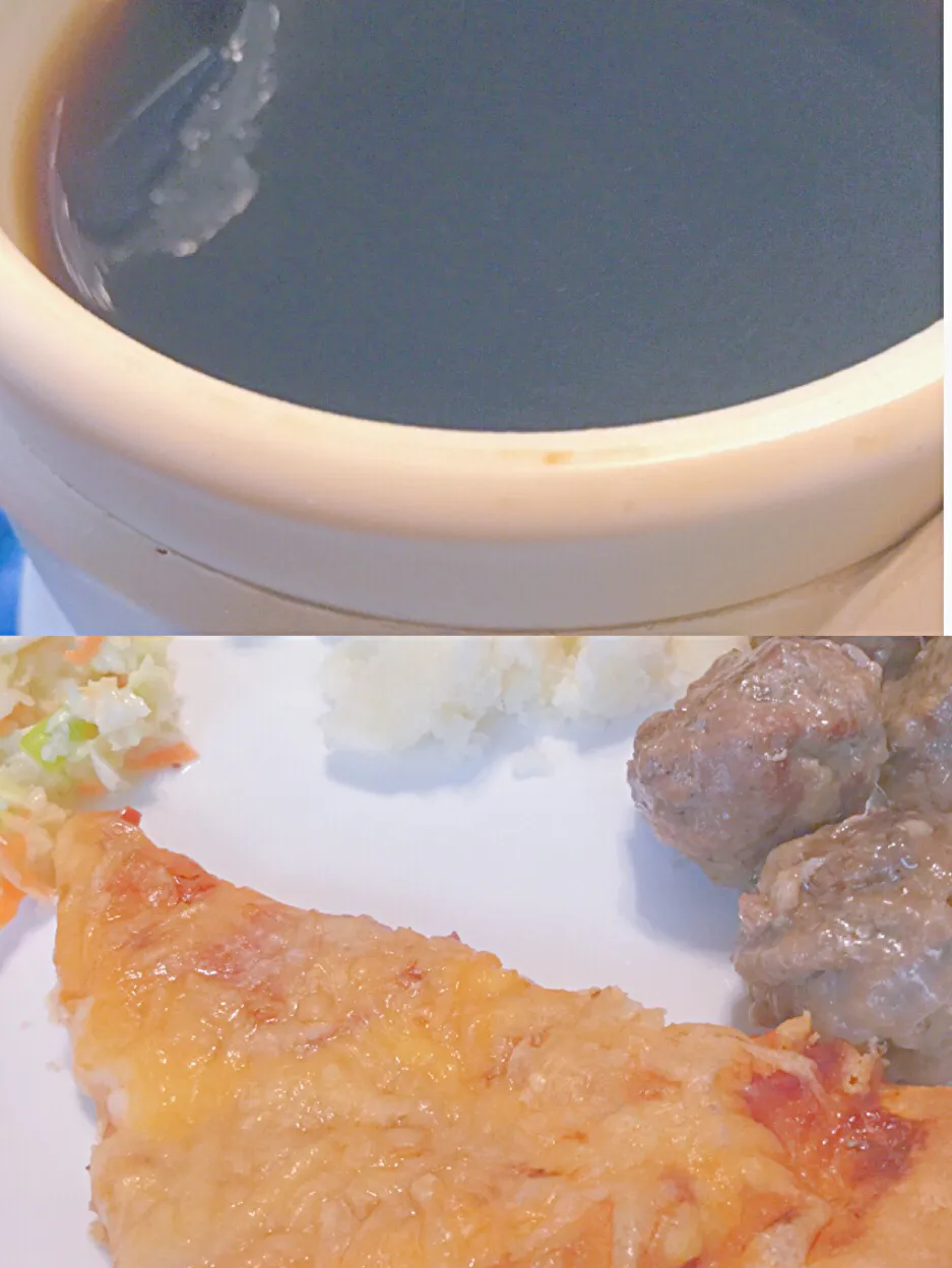 I had homemade pizza and a coffee with corn syrup|ninja kittyさん