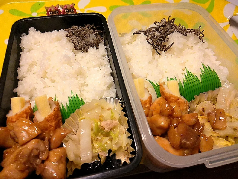 夫弁当、息子弁当|みどりさん