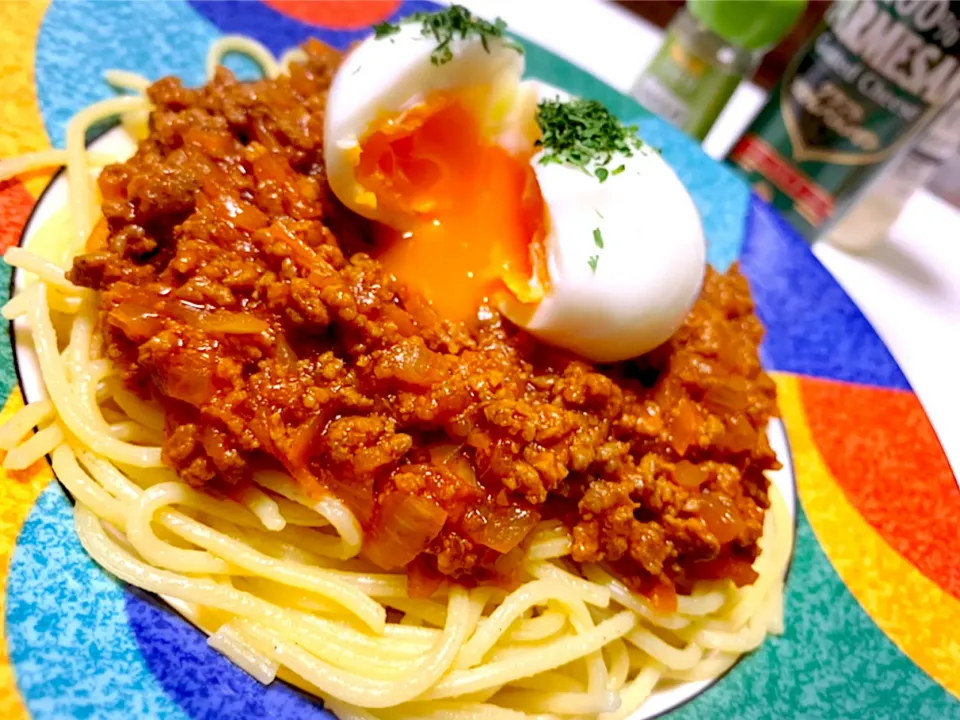 Snapdishの料理写真:ミートソーススパゲティ|hamaさん