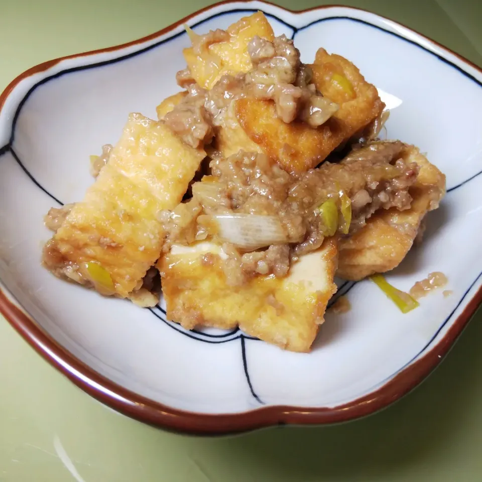 厚揚げの肉味噌炒め|けろよんさん