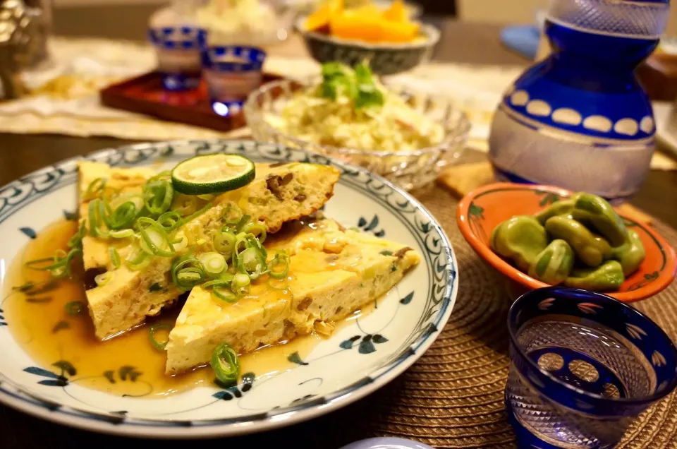 遅めの晩ご飯　炭水化物抜きで軽〜く食べよう❣️ メインは中華風オムレツ餡かけ✨|paaruさん