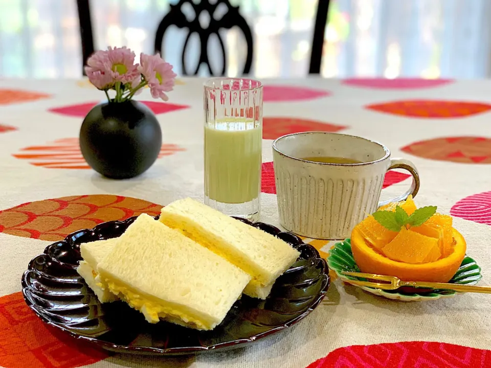 Snapdishの料理写真:20200909 重陽の節句日の朝ごはんは玉子サンド🥪|Seikoさん