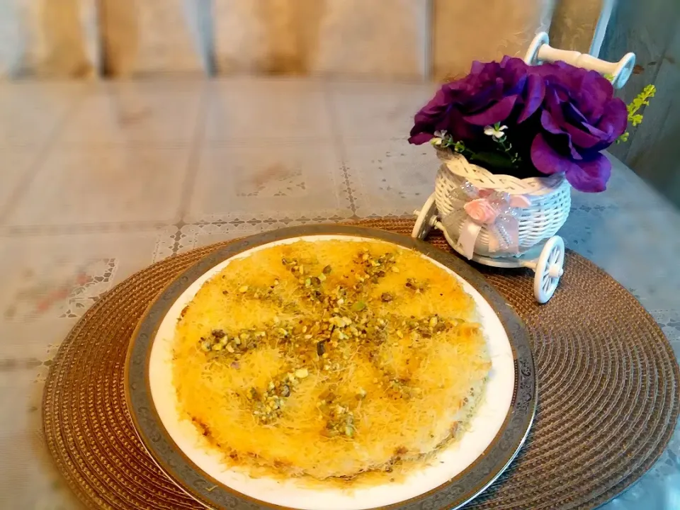 Snapdishの料理写真:Kunafa Arabic dessert|Wonderworld7 kitchenさん