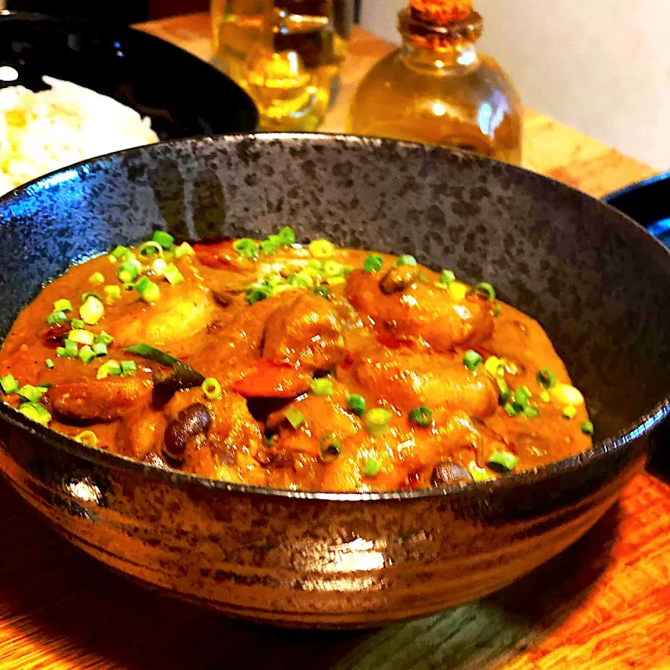 Do you ❤️ Hot Curry Black Bean & Prawn Madras (spicy & Hot ) with Steamed Rice , Popadoms #curry #prawncurry #blackbeans #hotcurry  #homecooking #chefemanuel|Emanuel Hayashiさん