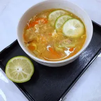 Oats soup with vegetable and fish|Aklemaさん