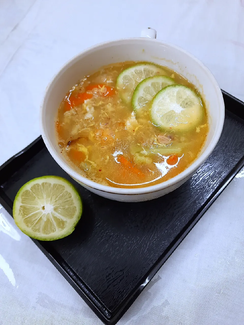 Oats soup with vegetable and fish|Aklemaさん