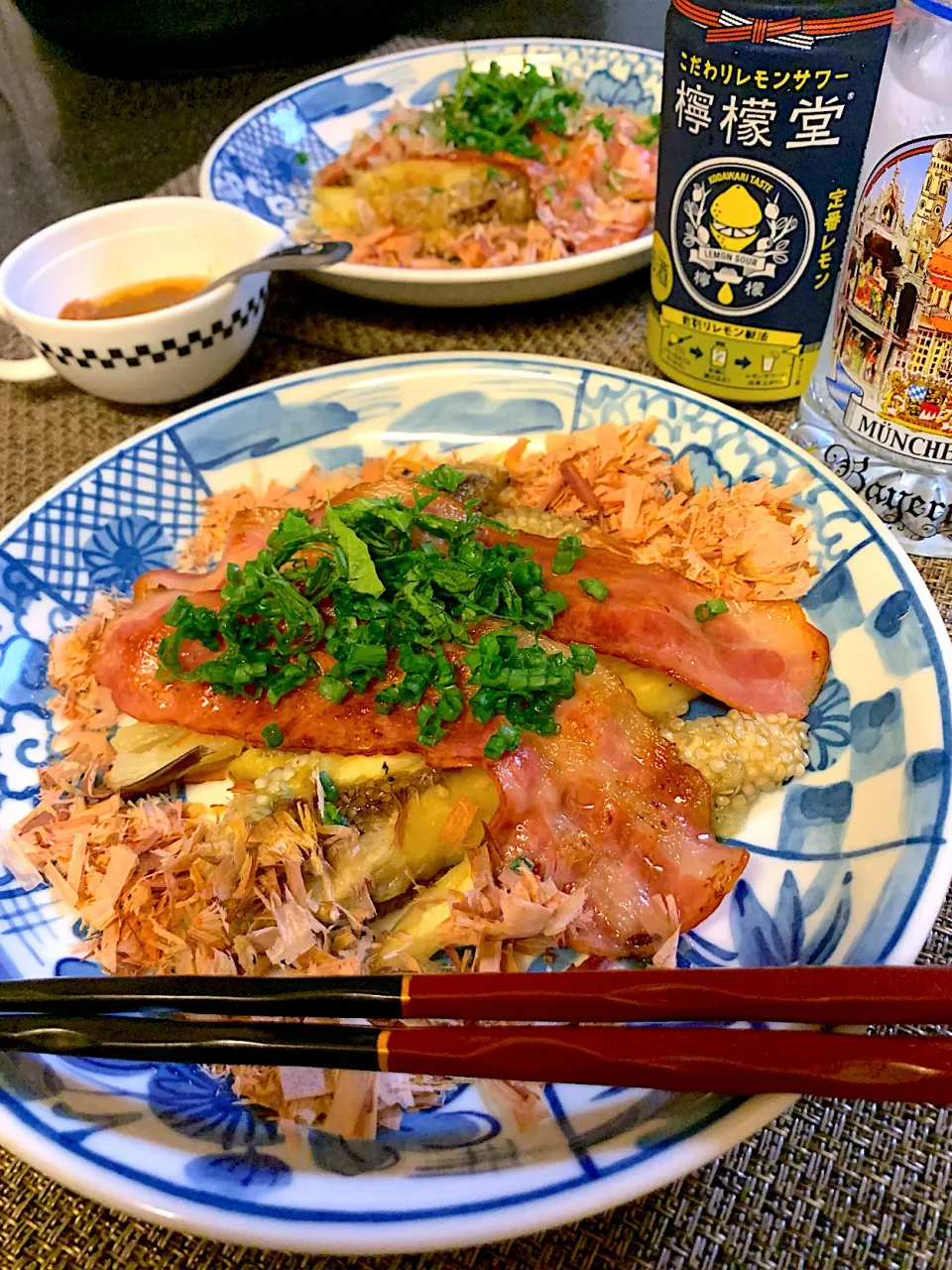 Snapdishの料理写真:ぱあるさんの料理 大葉とミョウガ✨薬味た〜っぷり💕の とろりん焼きナス🍆😽|シュトママさん