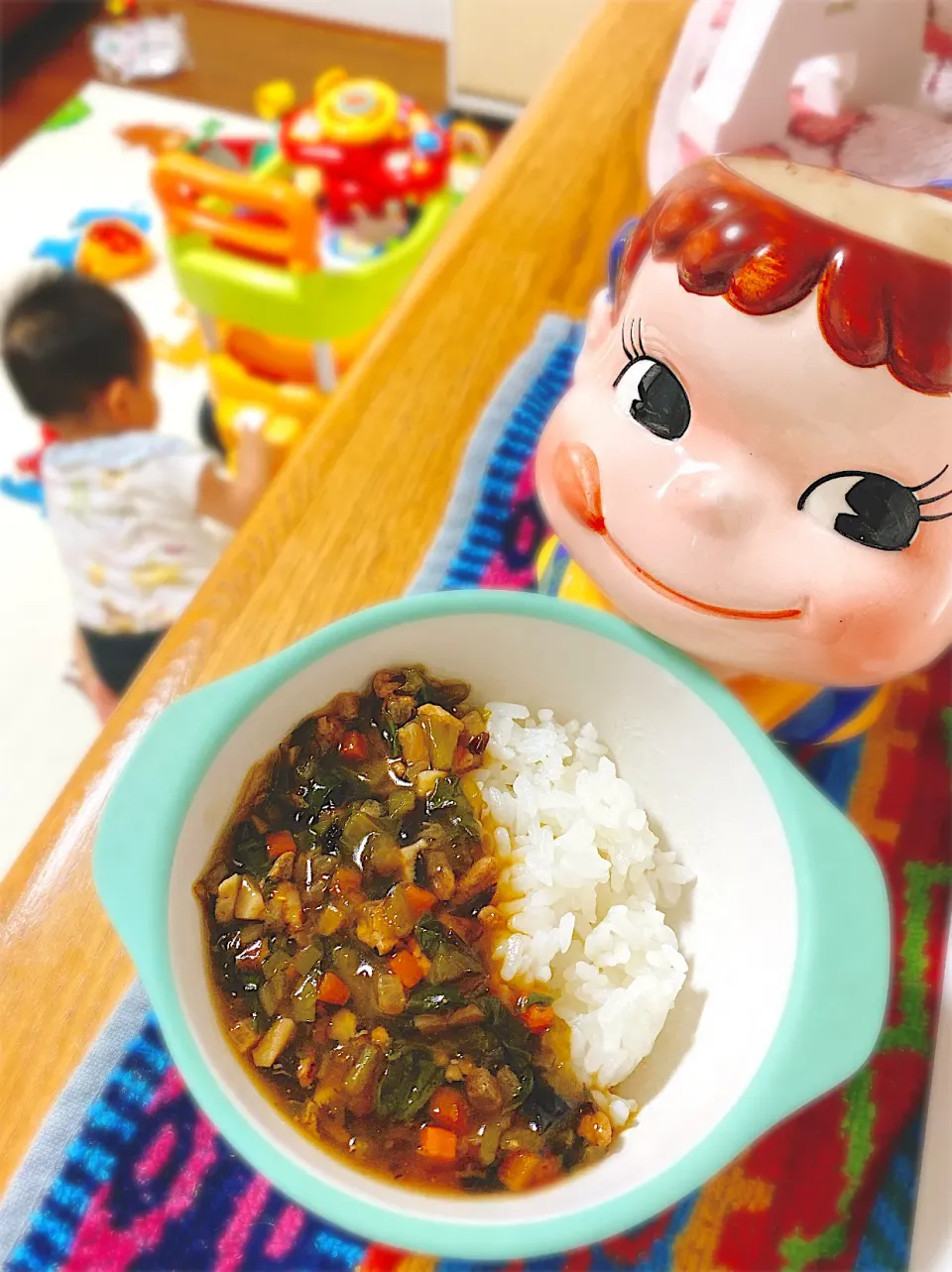 からビーちゃまハピバ♡5分で完食お野菜たっぷり旨味たっぷり中華丼〜息子と一緒にお祝い〜。|ぽき。さん