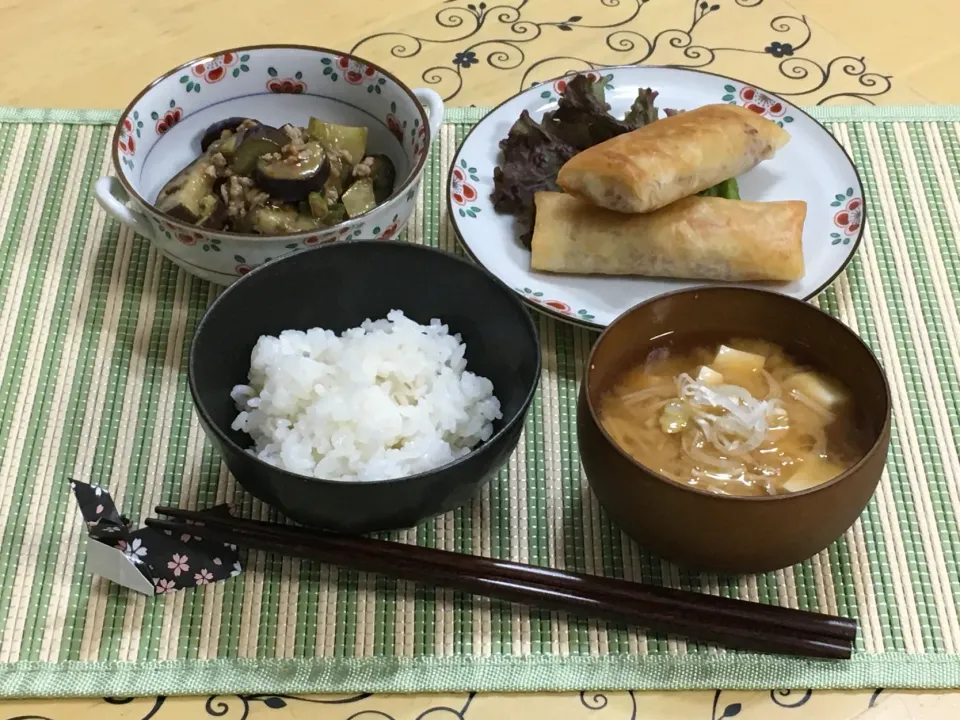 春巻き＆麻婆茄子～夕飯|チムニーさん