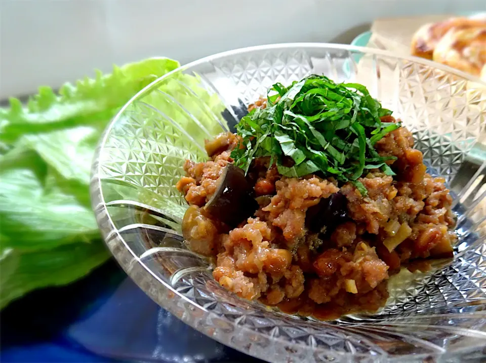 甘辛納豆とナスの肉味噌|Mickeeさん