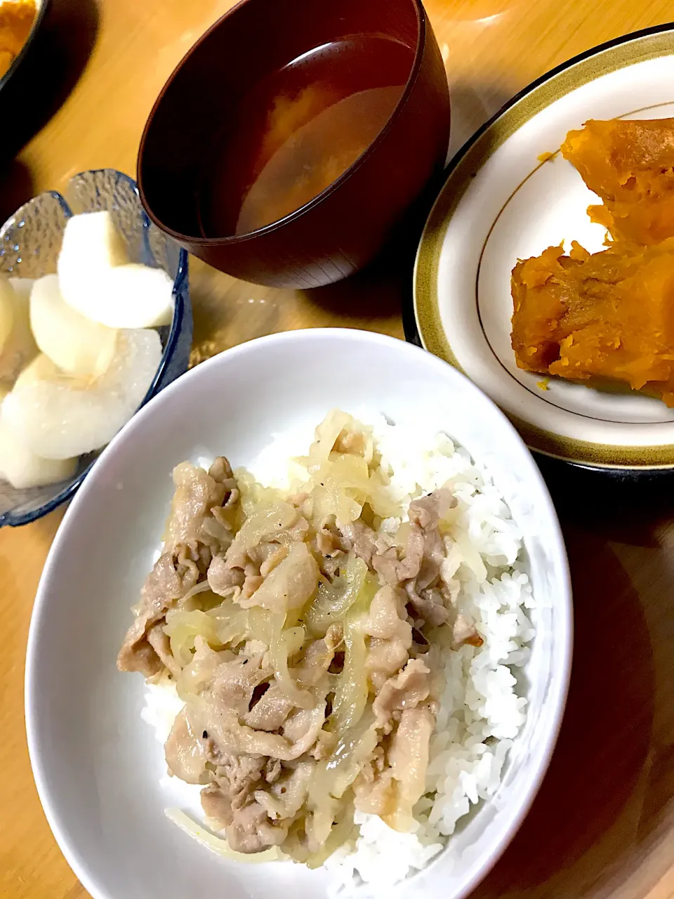 塩豚丼&かぼちゃの煮物|sinさん