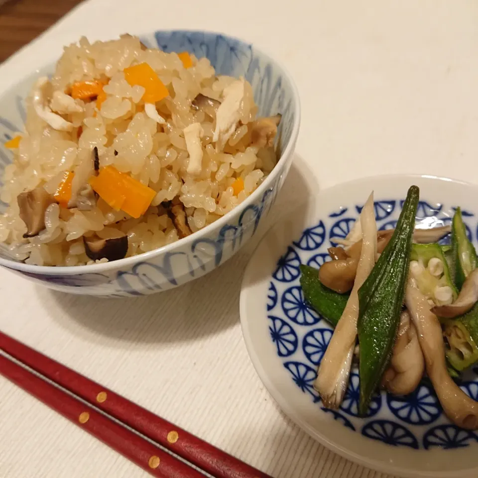 炊き込みご飯
オクラとエリンギのおひたし|oneiさん