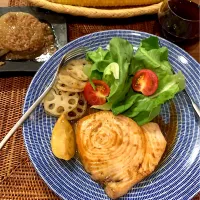 カジキマグロのガーリックバターレモン醤油味