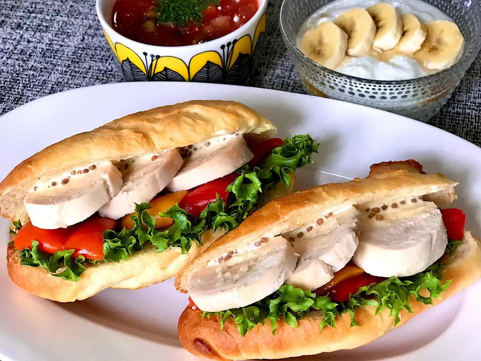 鶏ハムサンドイッチ🥪🥪🥪|てんのすけさん