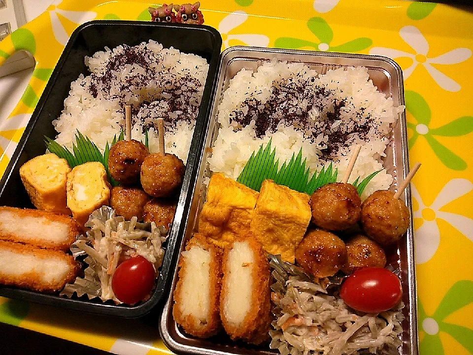 夫弁当、息子弁当|みどりさん