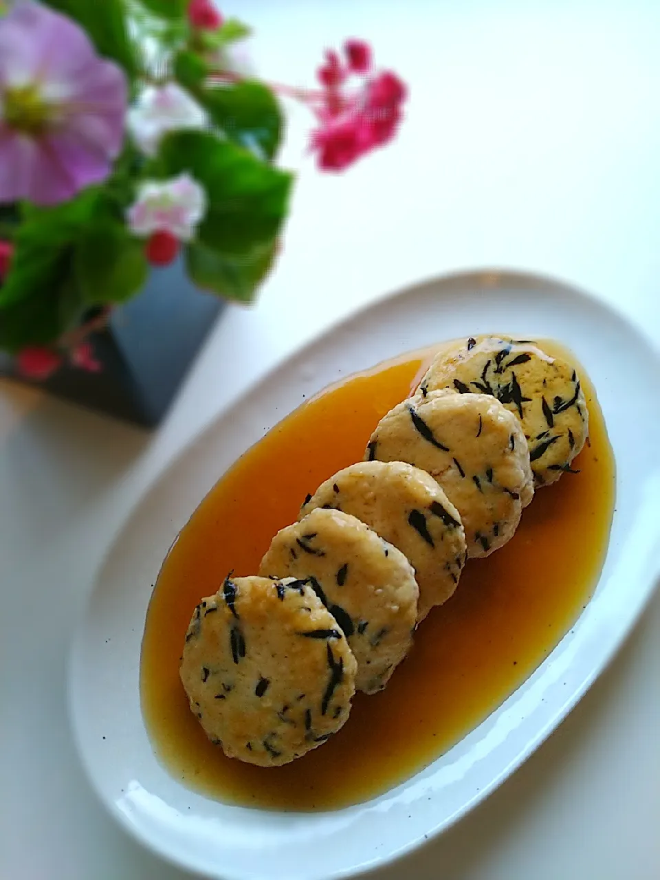 鶏和風餡かけハンバーグ|まめころさん