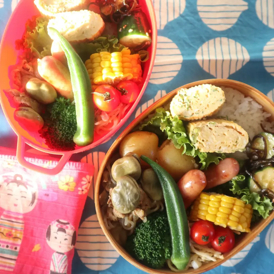 中学生男子年子弁当🍱カレー肉じゃがと色々|なかじー。さん