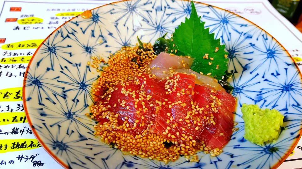 お刺身　胡麻醤油漬け和え|Gauche Suzukiさん