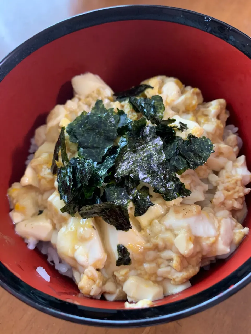 超　超簡単ランチ丼　お豆腐丼です。|レモンさん