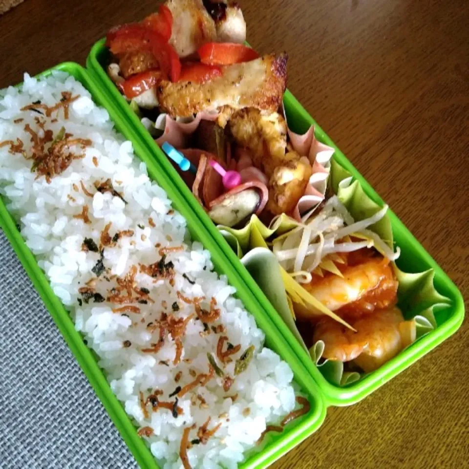 9/15エビチリとチキンソテーのお弁当|Reikoさん