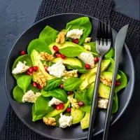 Fresh basil avocado salad