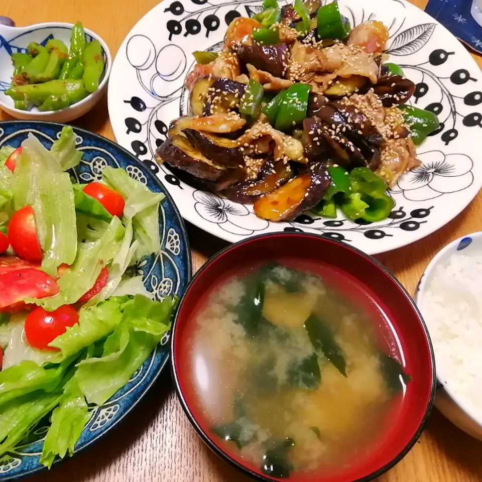 なすと豚肉のトロトロ照り焼き定食|いちみさん