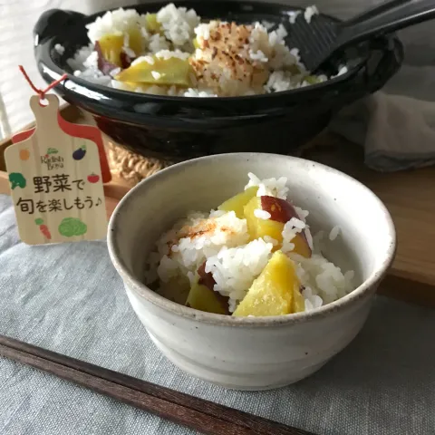 「さつまいも」を使ってみたSnapdishの料理・レシピ写真:土鍋で新米芋ごはん♪