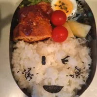 Snapdishの料理写真:今日の息子のお弁当は、
トマト煮込みハンバーグ弁当。|saosaoさん