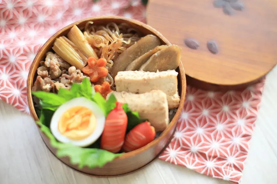 豪華風手抜きなすき焼きのっけ弁当|ゆいか＊さくママさん