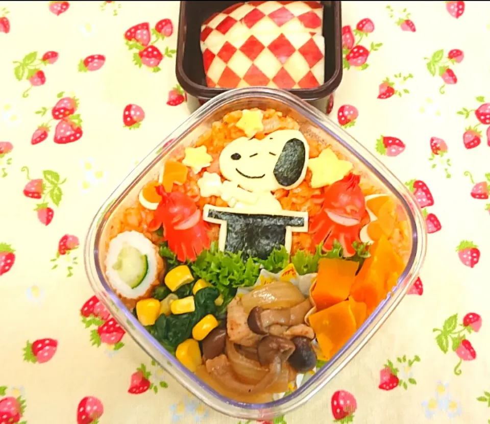 ケチャップライスにスヌーピー弁当❤️|みちゅあしさん