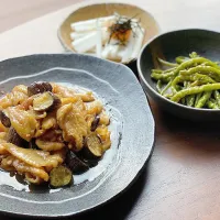 鶏皮と茄子の焼き鳥風炒め|mafumafuさん