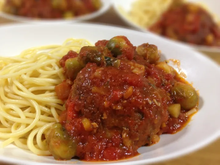 ✽お野菜たっぷり煮込みハンバーグパスタ🍝✽|＊抹茶＊さん