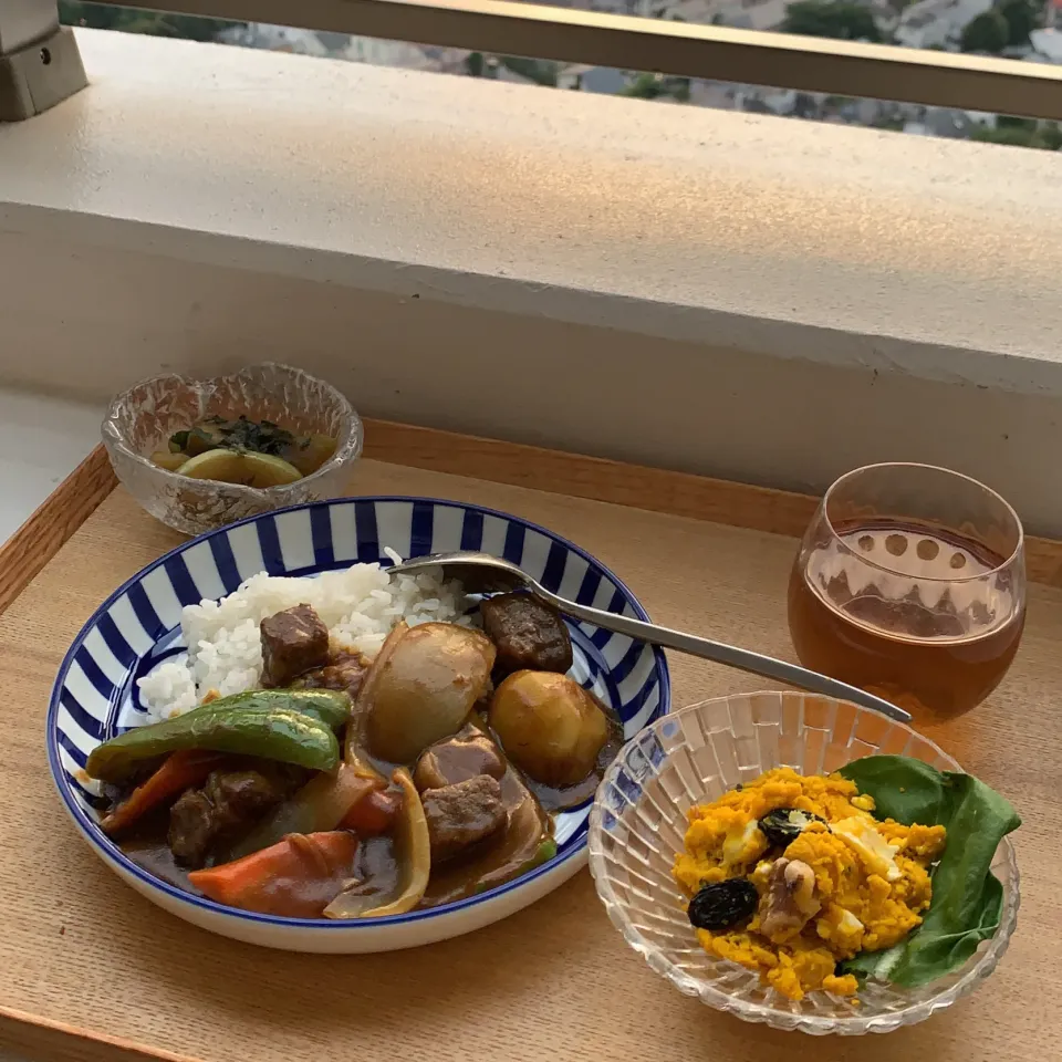 夜ご飯をベランダで。|たまにゃんさん