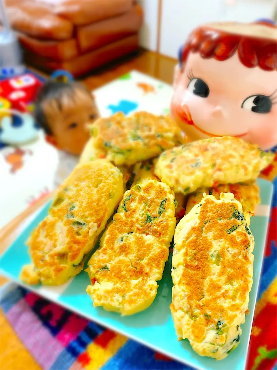 手掴み食べシリーズ♡お野菜のスティックチーズピカタ風。|ぽき。さん