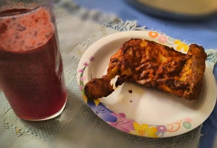 Snapdishの料理写真:Air fryer Tandoori chicken  Grape juice.|Ram Ramさん