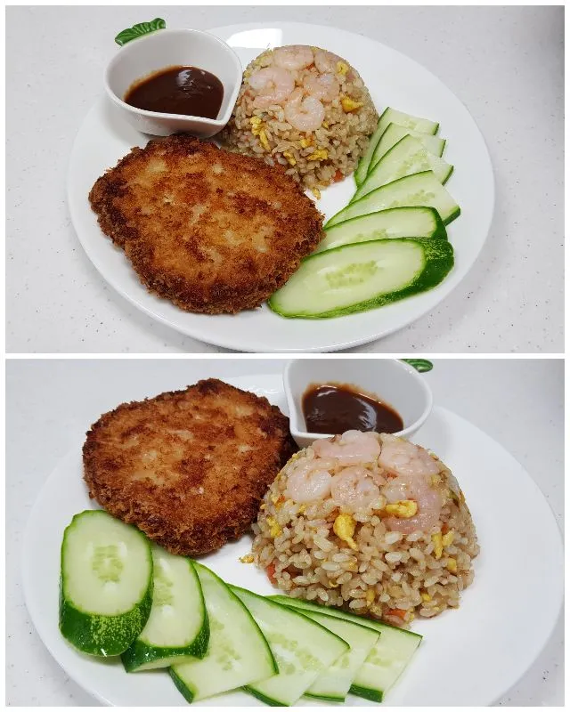 tonkatsu and fried rice|steven z.y.さん