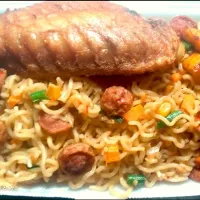 indomie, plantain with turkey|it's.khennyさん