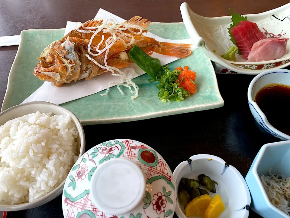 かさごの唐揚げ定食|わこさん