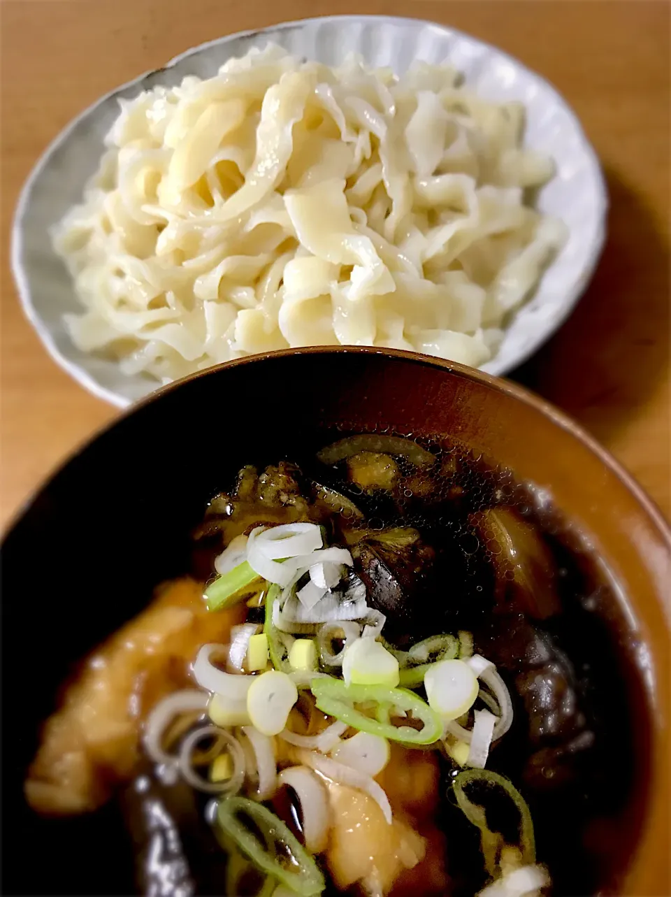 秋茄子と鶏肉のつけ太平麺|deekay71さん