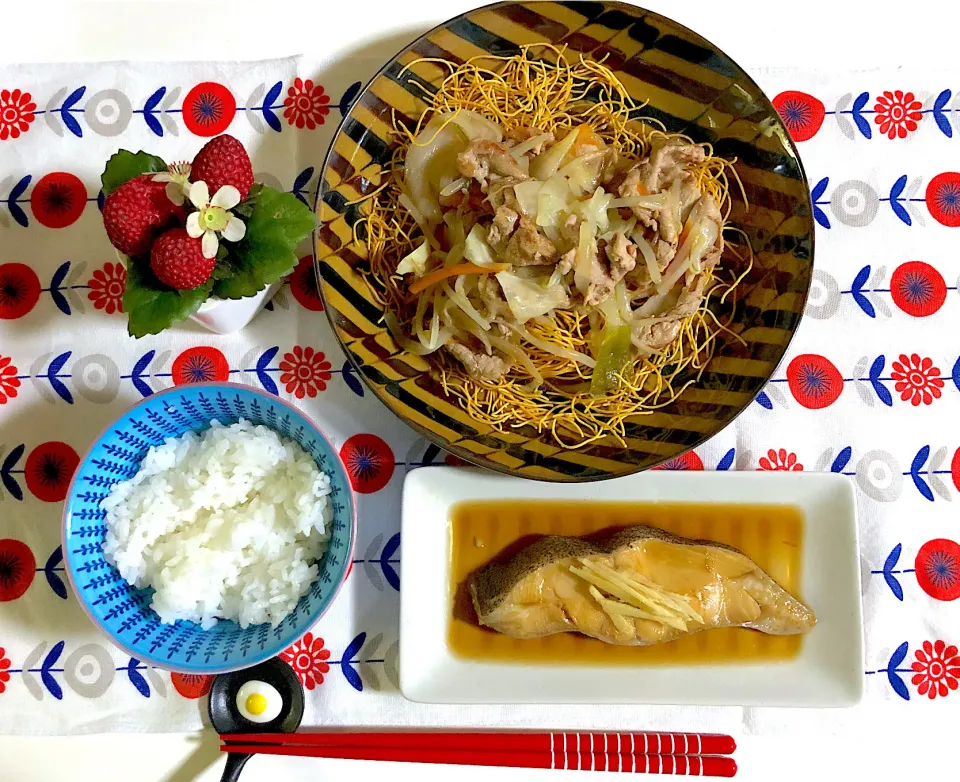 皿うどん、カレイの煮付け|syamさん