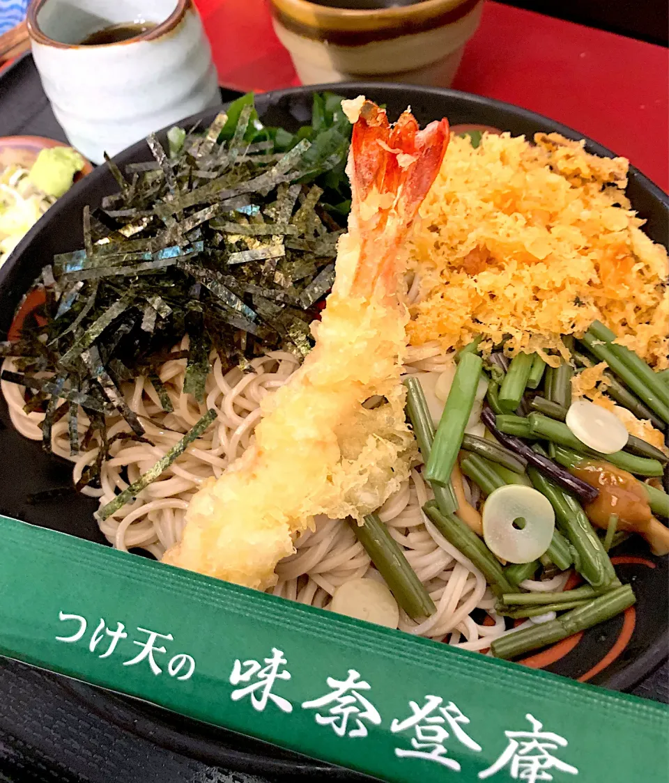 暑いので味奈登庵で野菜つけ天蕎麦|シュトママさん