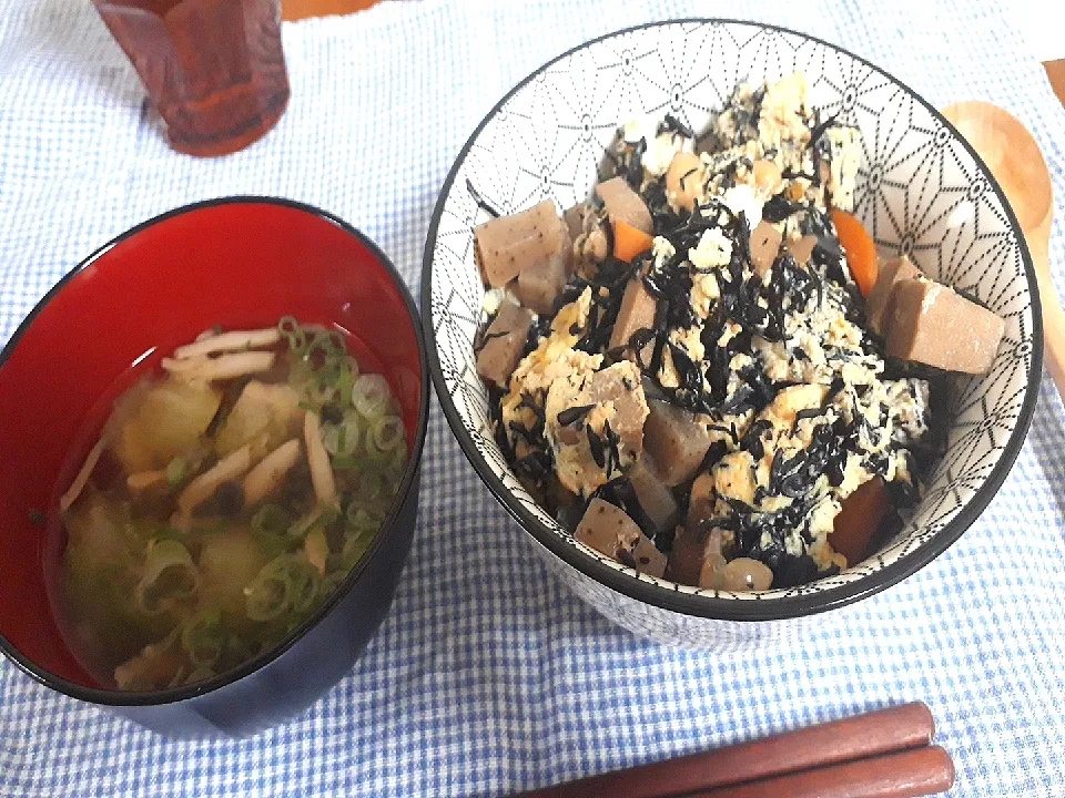 五目煮の卵とじ丼|ぽぱいさん