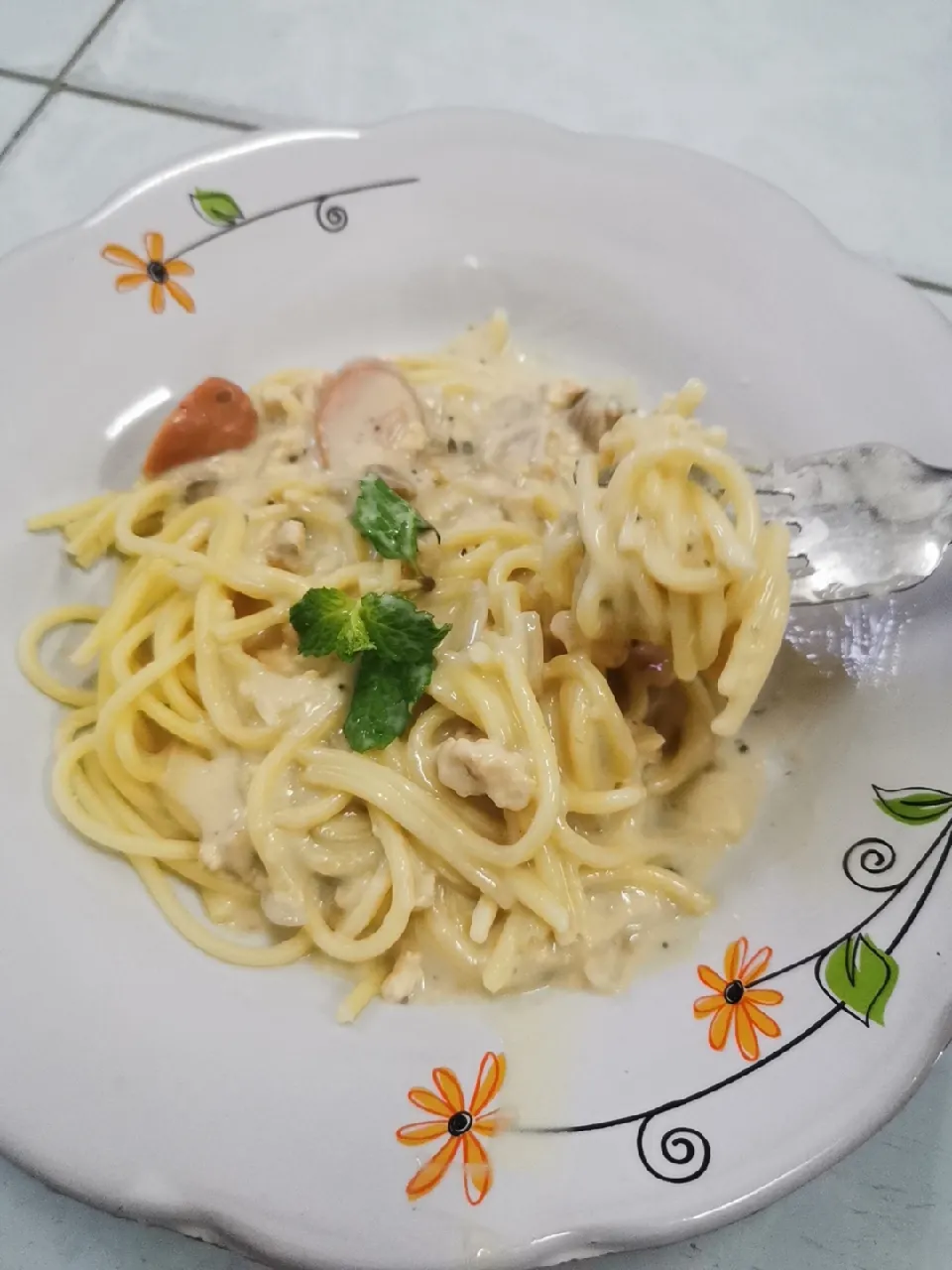 Spaghetti carbonara.. 🍝|Kaviさん