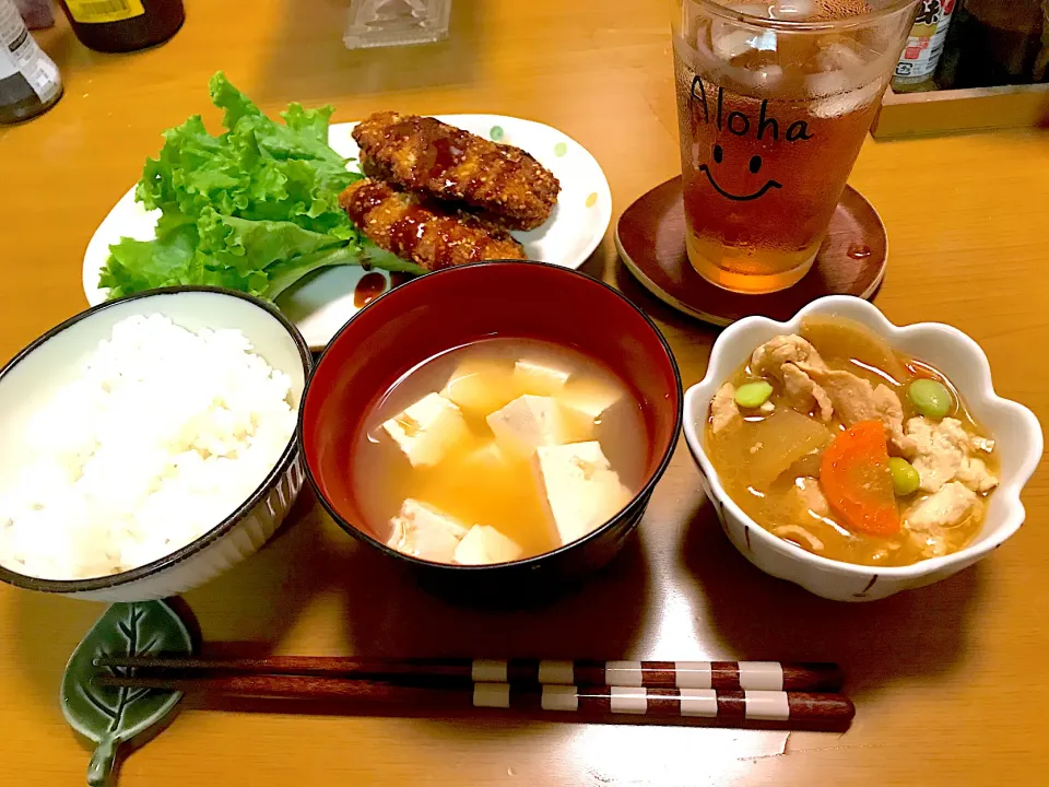 あじのごま醤油フライ、鶏肉入りけんちん煮|Emiko Kikuchiさん